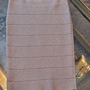 BCBG Scarlett bandage gold skirt, size M